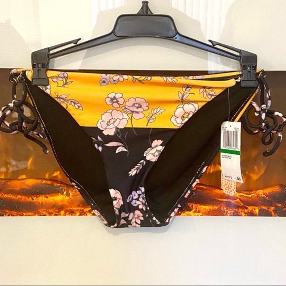 String Bikini Bottom - Orange & Black - Picture 4 of 6